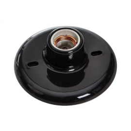 PLAFON COM SOQUETE LOUÇA PRETO (NOVO)