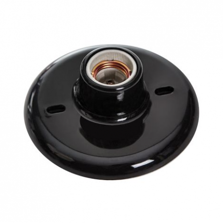 PLAFON COM SOQUETE LOUÇA PRETO (NOVO)