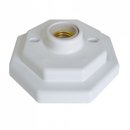 PLAFON COM SOQUETE LOUÇA - OCTAGONAL BR (NOVO)