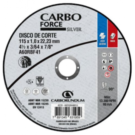 DISCO DE CORTE FERRO/ACO INOX 115X1,0 X22,23MM