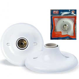 PLAFON COM SOQUETE LOUÇA BRANCO - FC (NOVO)