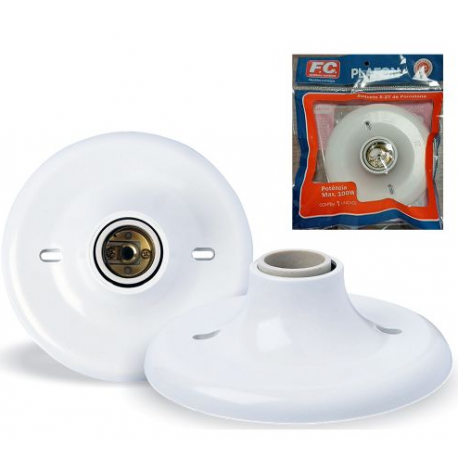 PLAFON COM SOQUETE LOUÇA BRANCO - FC (NOVO)