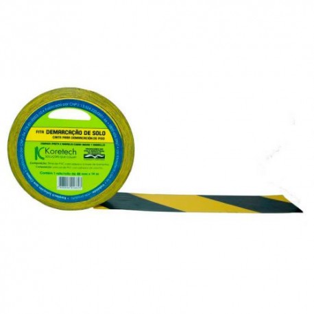 FITA DEMARCACAO SOLO AMARELA / PRETA 48X14M (NOVO)
