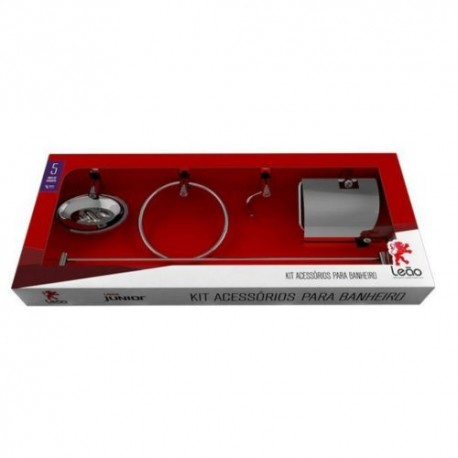 KIT BANHEIRO CROMADO 5PCS LEAO METAIS (NOVO)