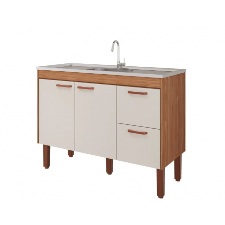 BALCAO COZINHA SLIM 1,00 FREIJO/OFFWHITE MGM (NOVO