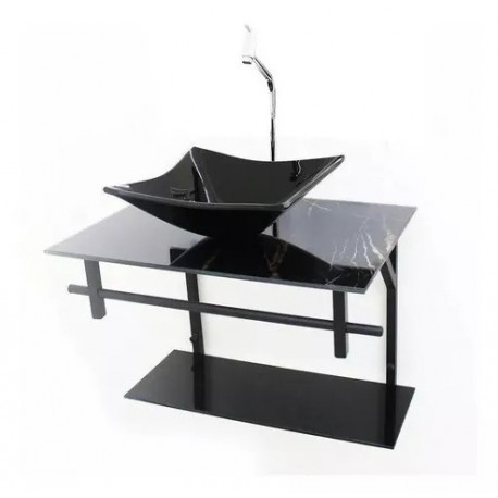 KIT GAB.VIDR. 60X40 ORLANDO SLIM CALAC. PRETO VMEX